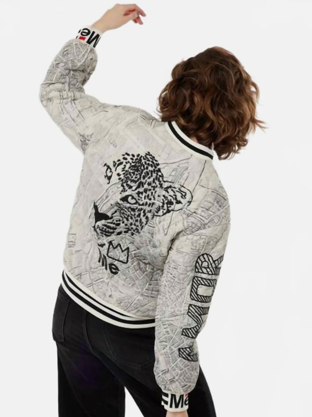 Me369 - Goldie Bomber Jacket in Tiger - NWT Size XL - Picture 2 of 3